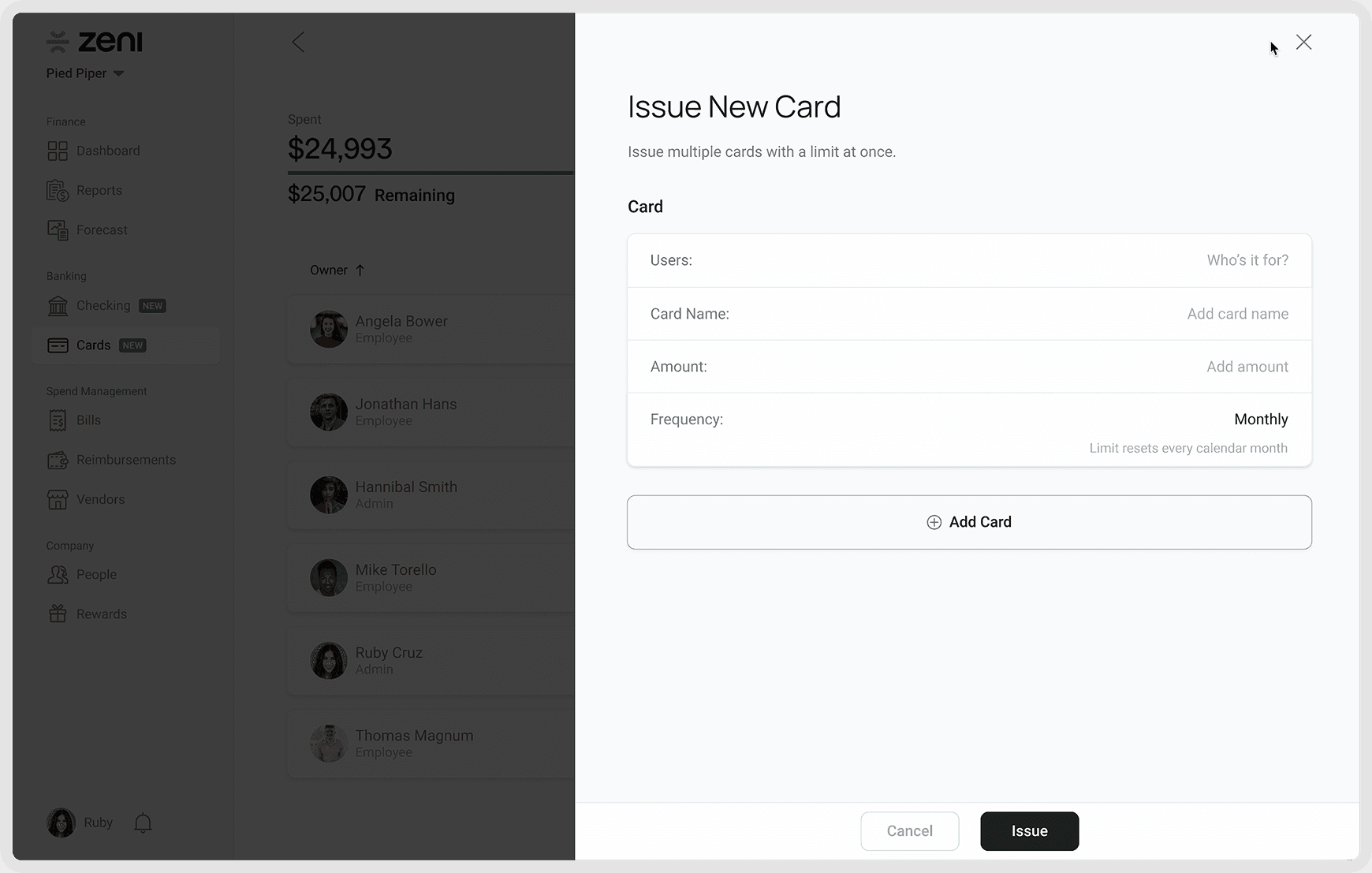 Zeni Cards — old issue new card overlay, one generic form