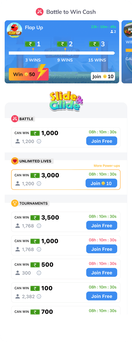 Battle Mode — Battle to Win Cash detail screen
