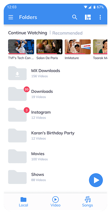 MX Player — file manager, the app's dominant use case before MX Games