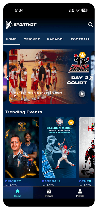 Before — poster-style event grid with an ambiguous crown badge and no personalization
